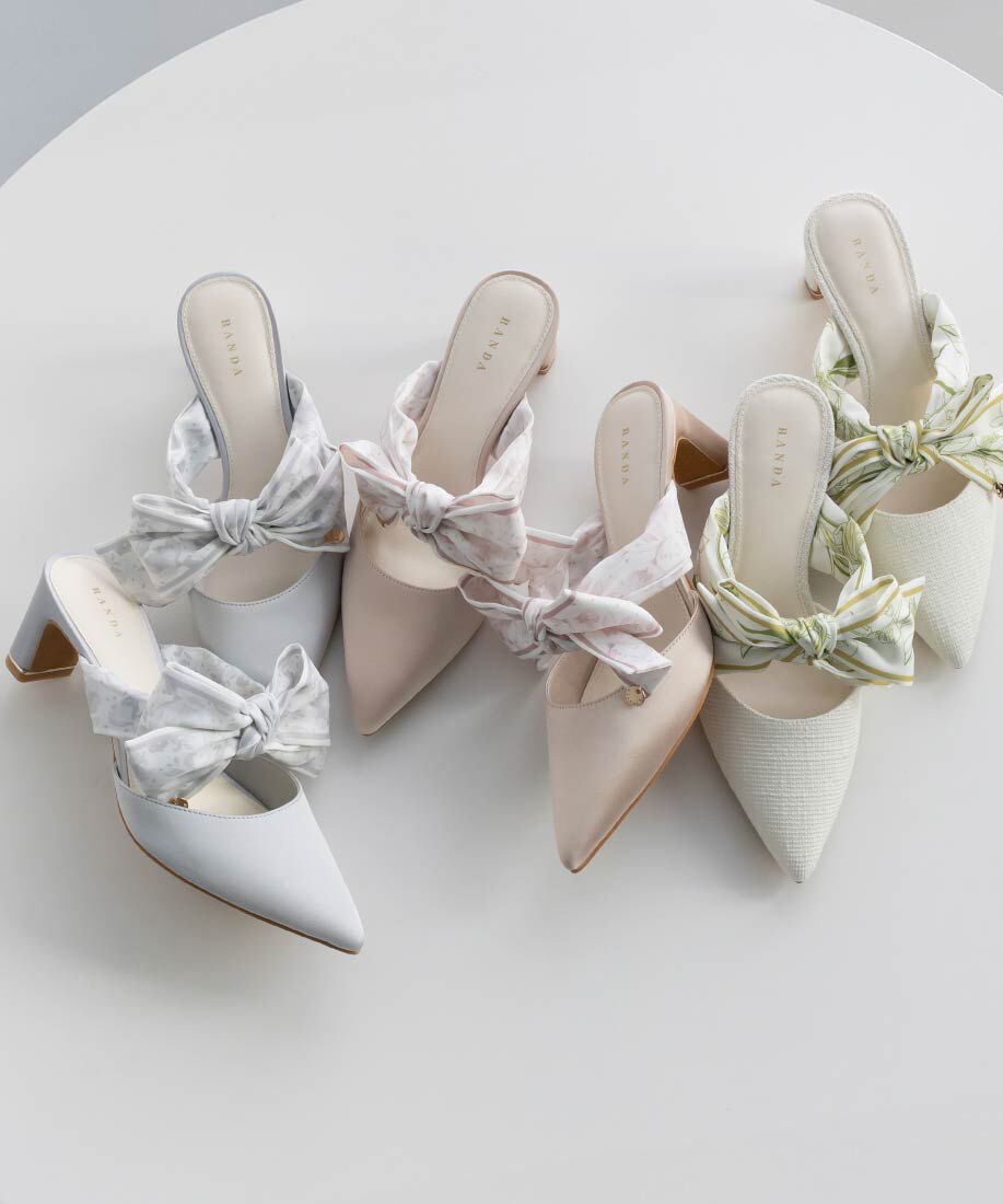  「スカーフリボンミュールパンプス」|パンプス|