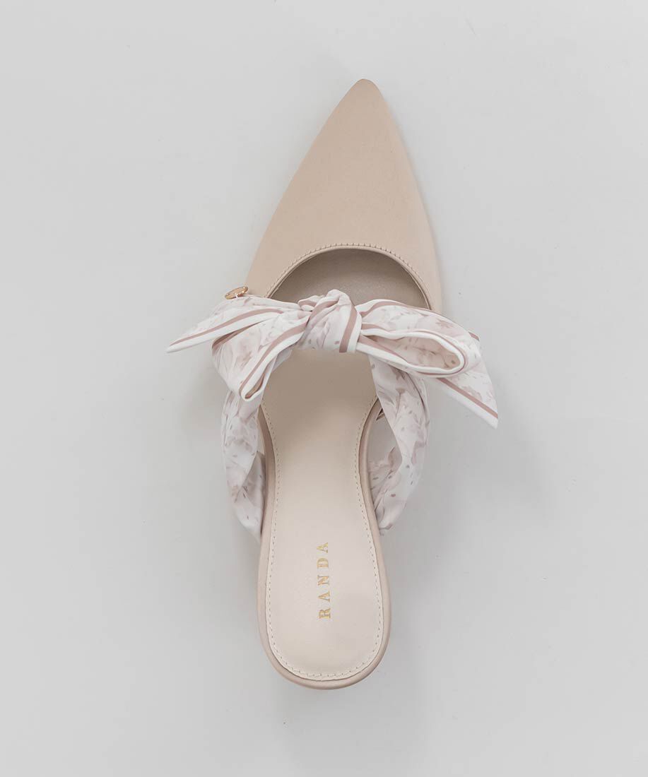  「スカーフリボンミュールパンプス」|パンプス|