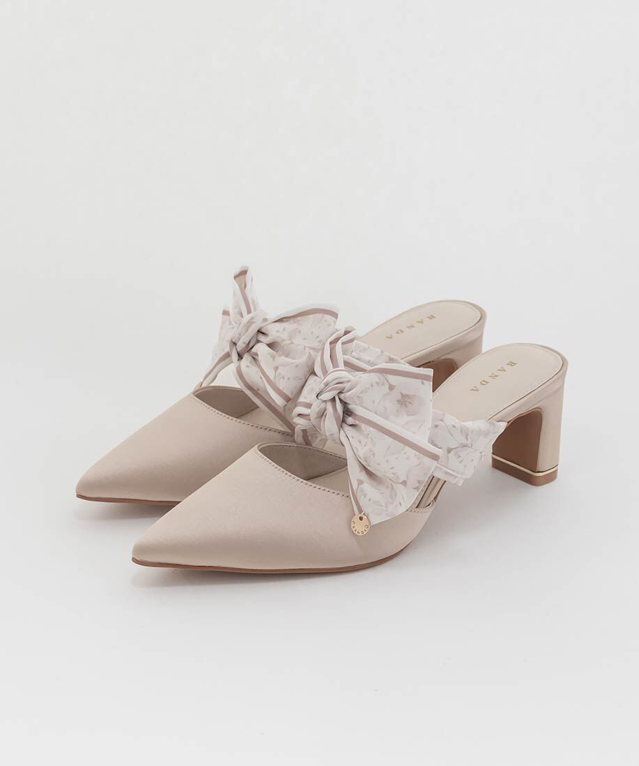  「スカーフリボンミュールパンプス」|パンプス|