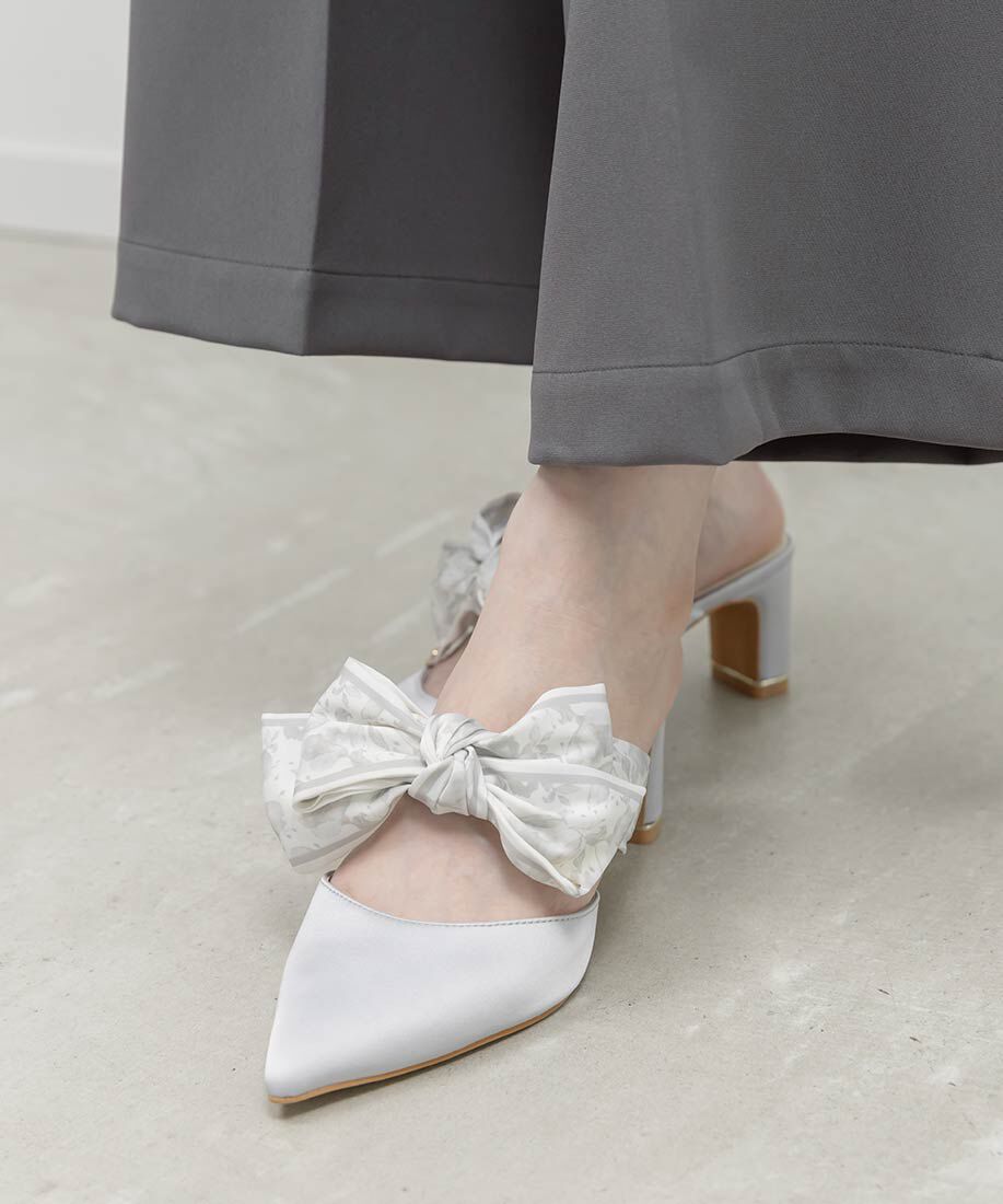  「スカーフリボンミュールパンプス」|パンプス|