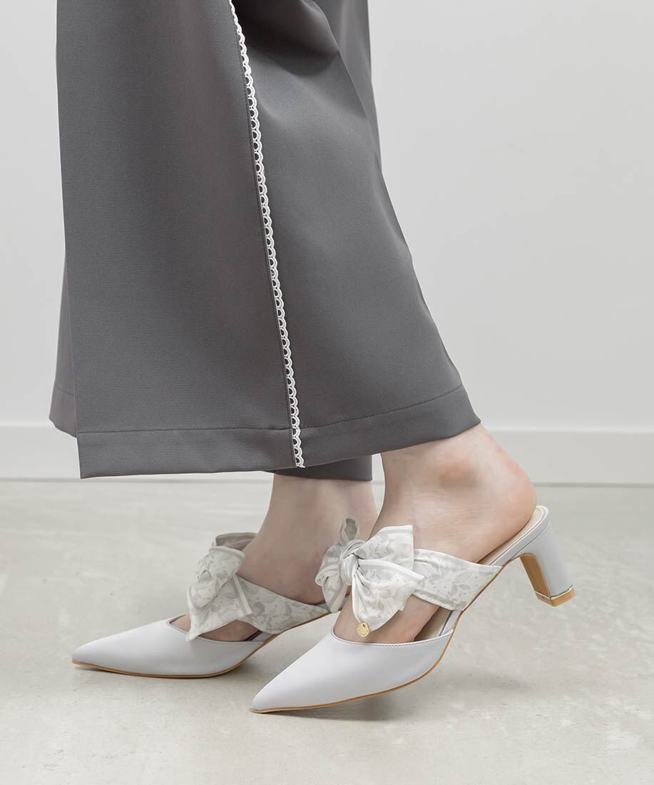  「スカーフリボンミュールパンプス」|パンプス|