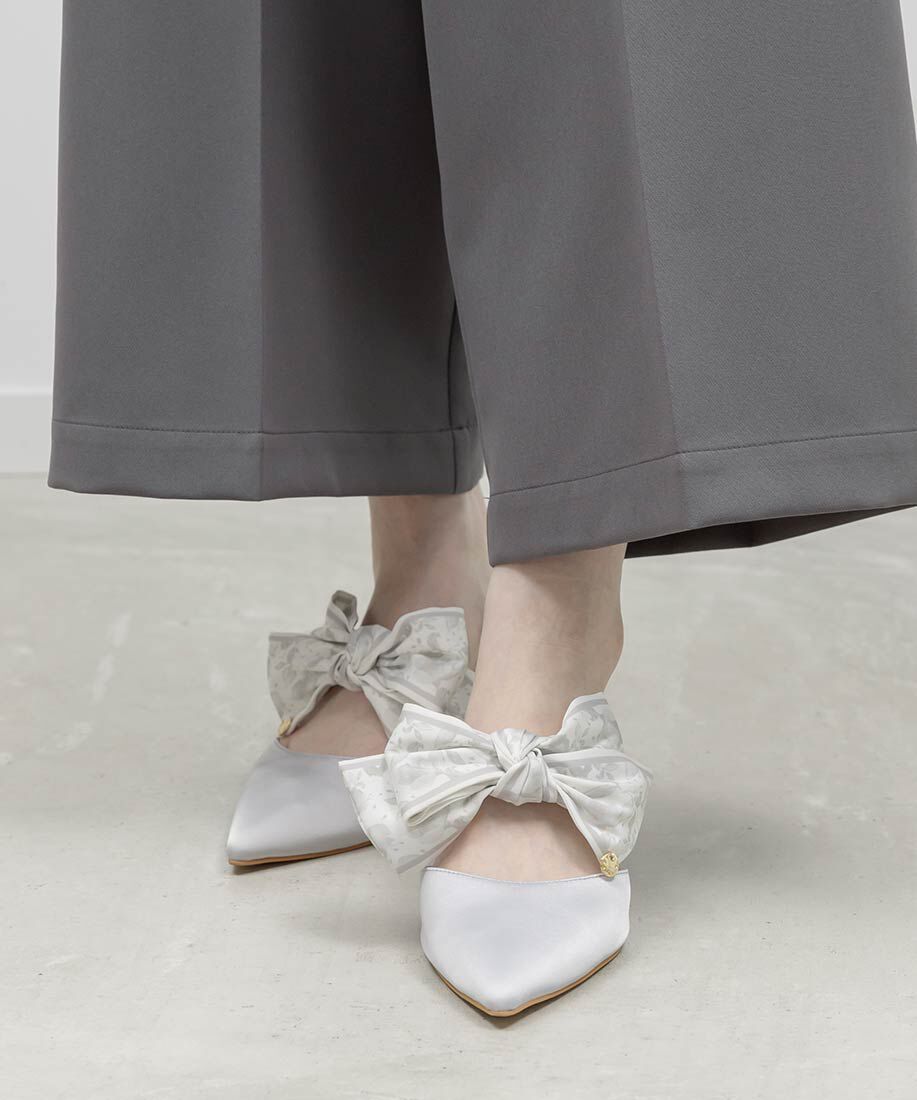  「スカーフリボンミュールパンプス」|パンプス|