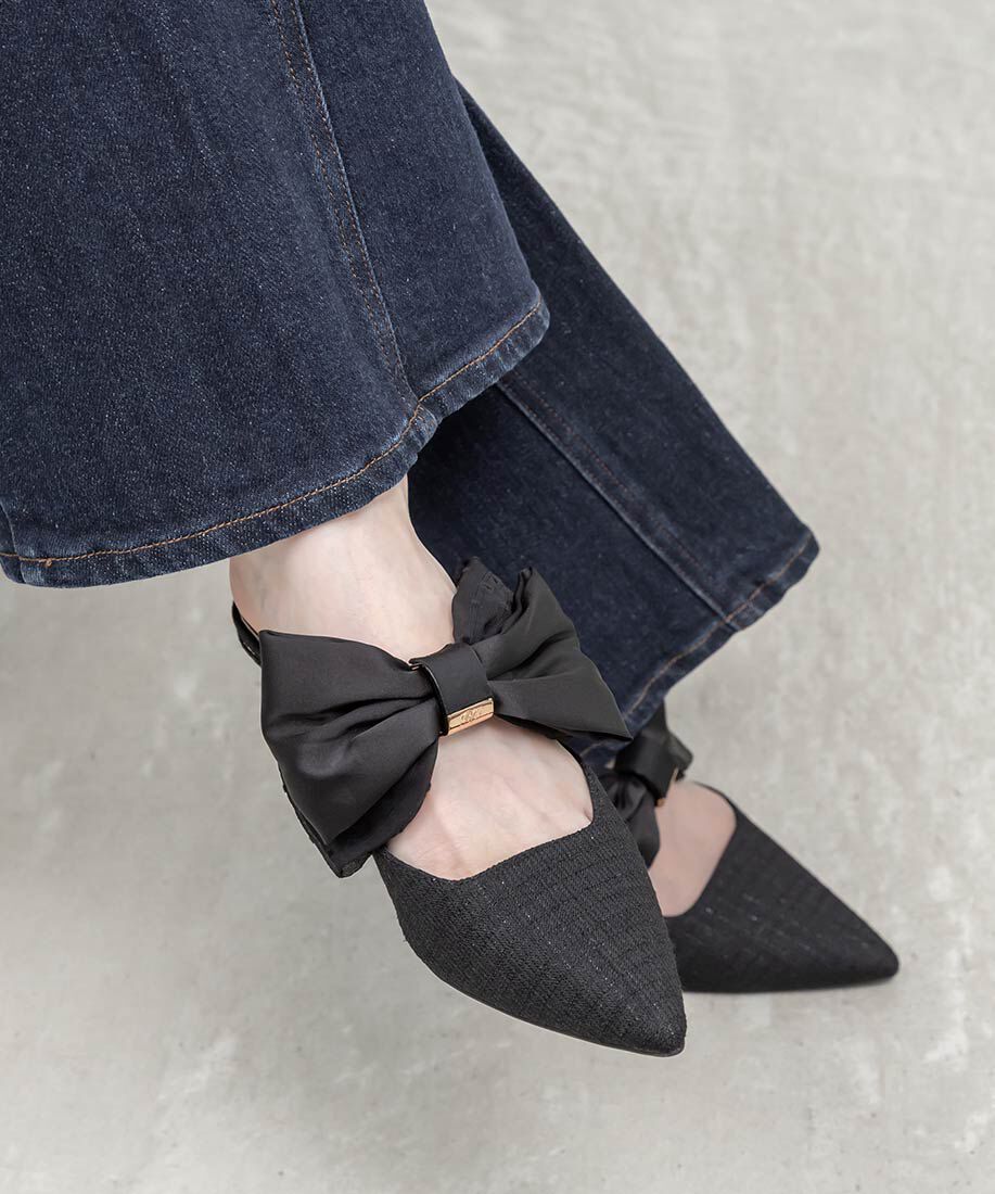  「ビッグリボンミュールパンプス」|パンプス|