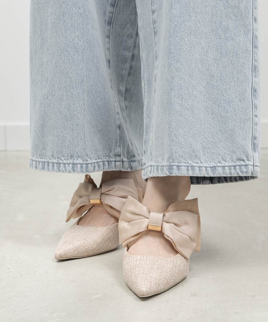  「ビッグリボンミュールパンプス」|パンプス|