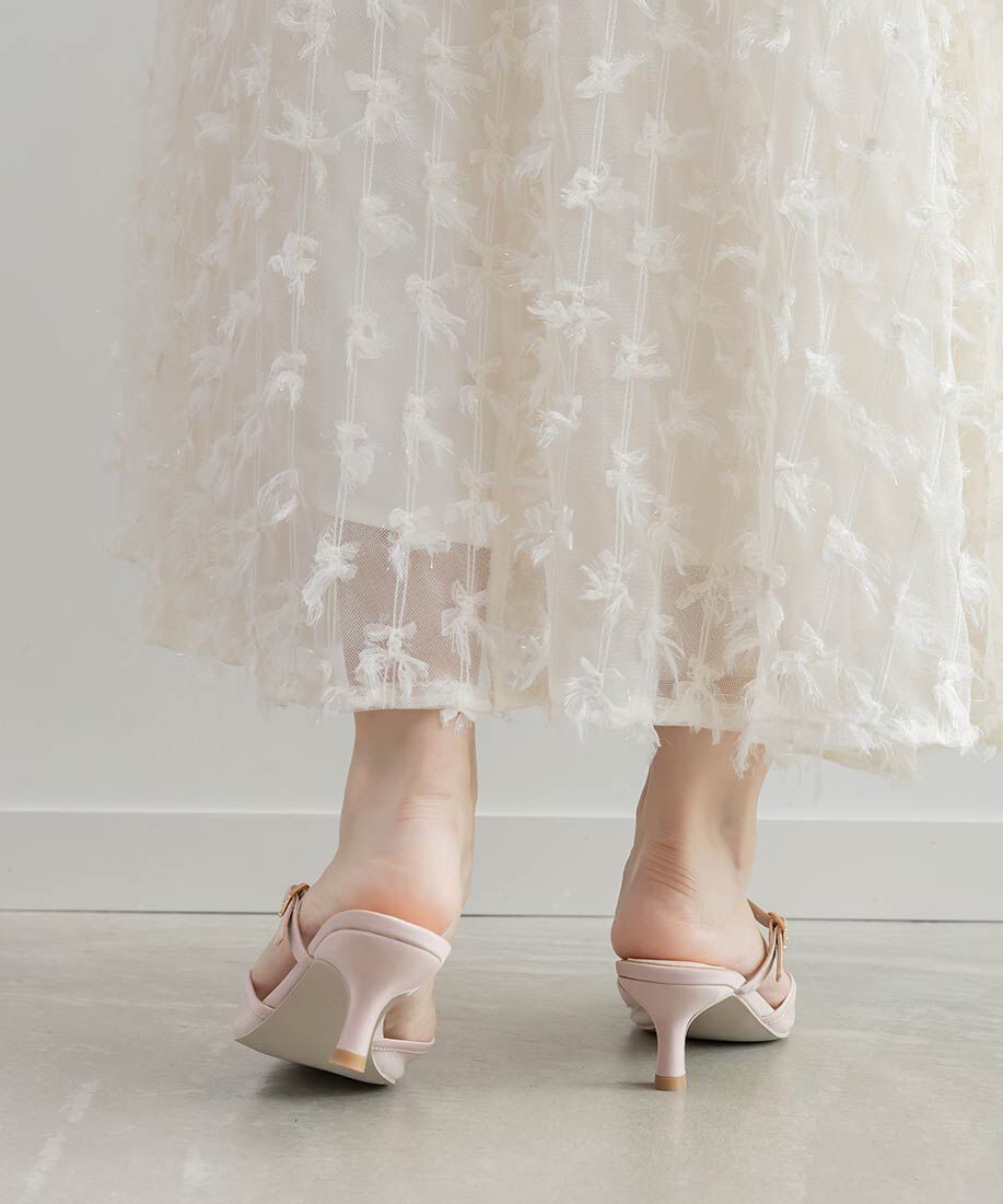  「ビジューバックルシアーミュールパンプス」|パンプス|