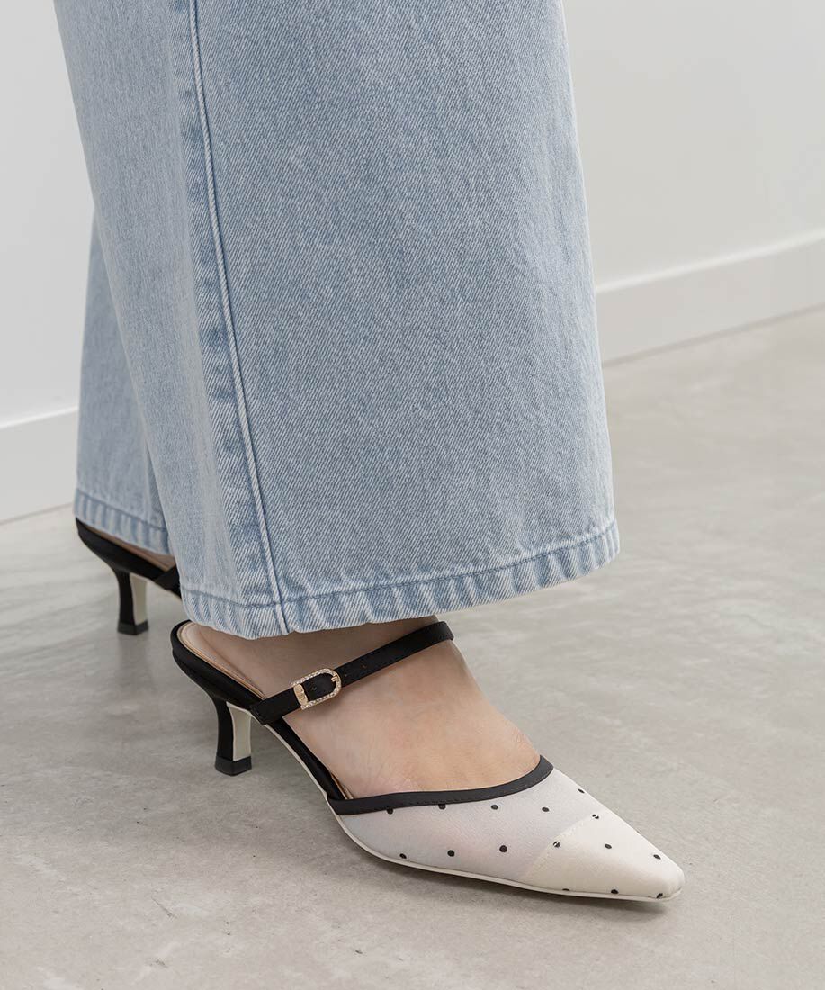 「ビジューバックルシアーミュールパンプス」|パンプス|