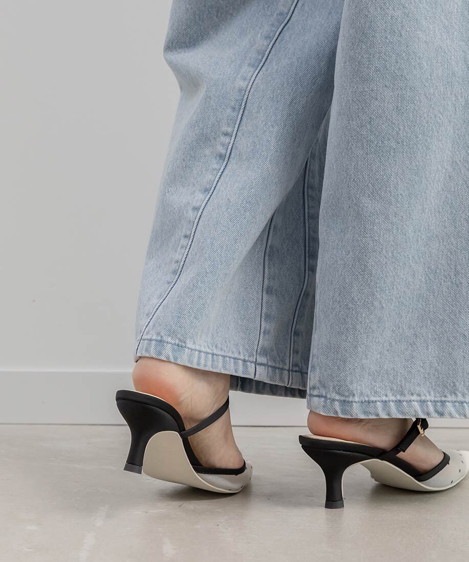  「ビジューバックルシアーミュールパンプス」|パンプス|