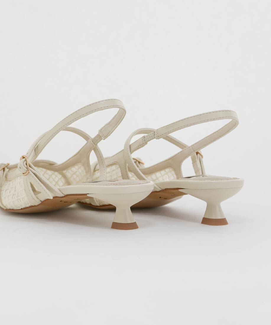  「シアーチェックバックストラップパンプス」|パンプス|