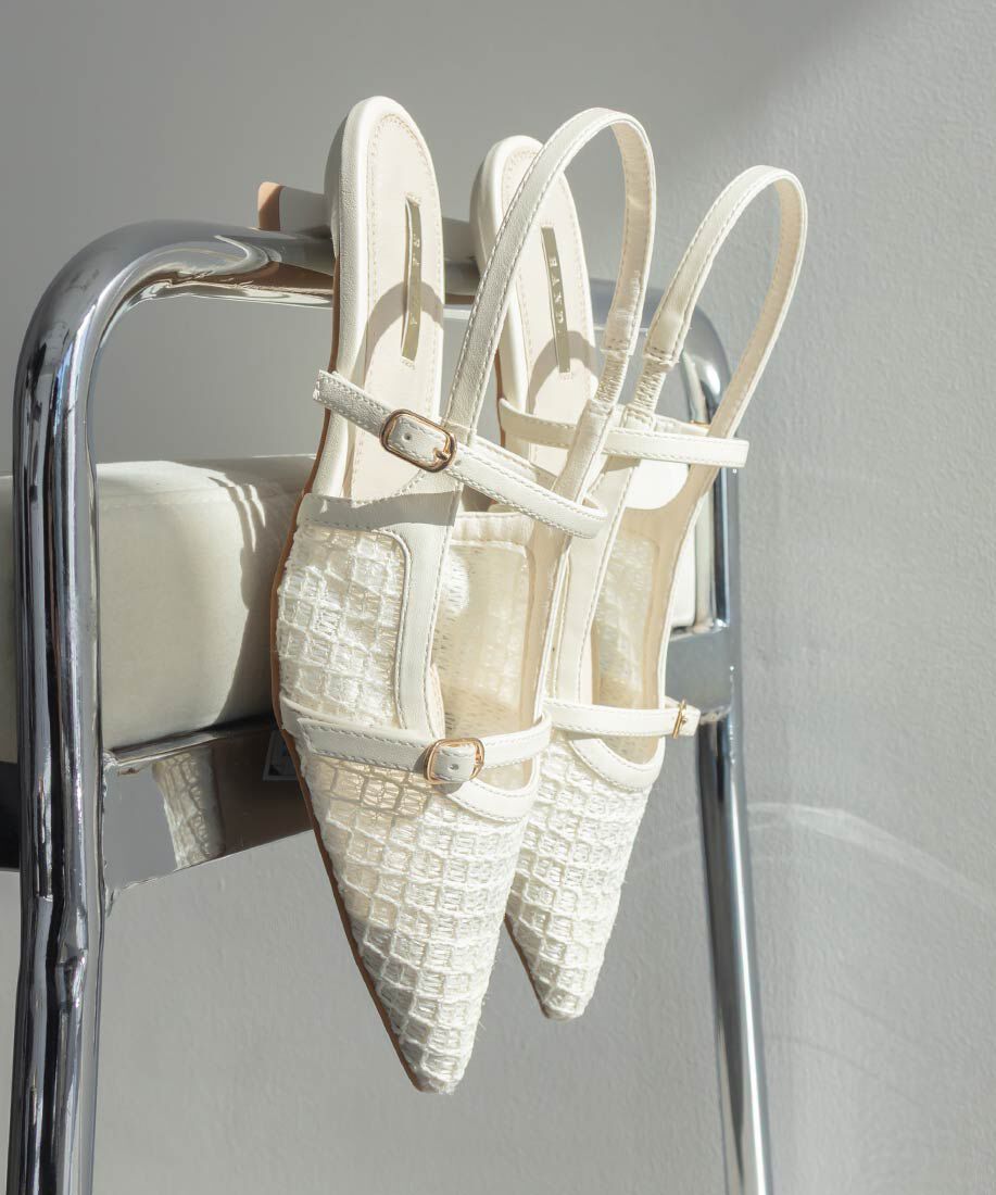  「シアーチェックバックストラップパンプス」|パンプス|