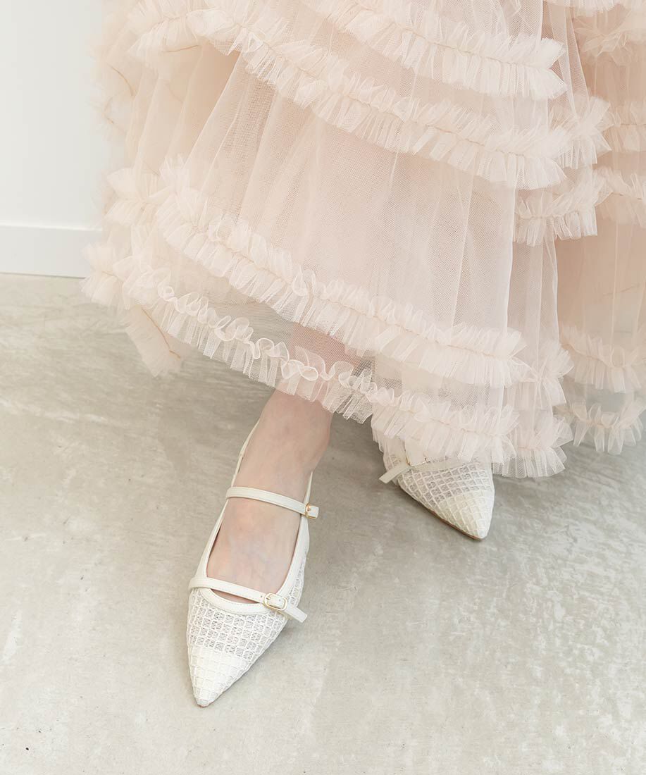  「シアーチェックバックストラップパンプス」|パンプス|