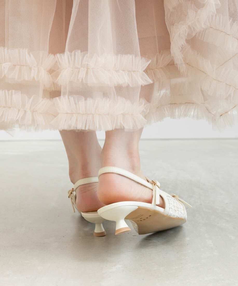  「シアーチェックバックストラップパンプス」|パンプス|