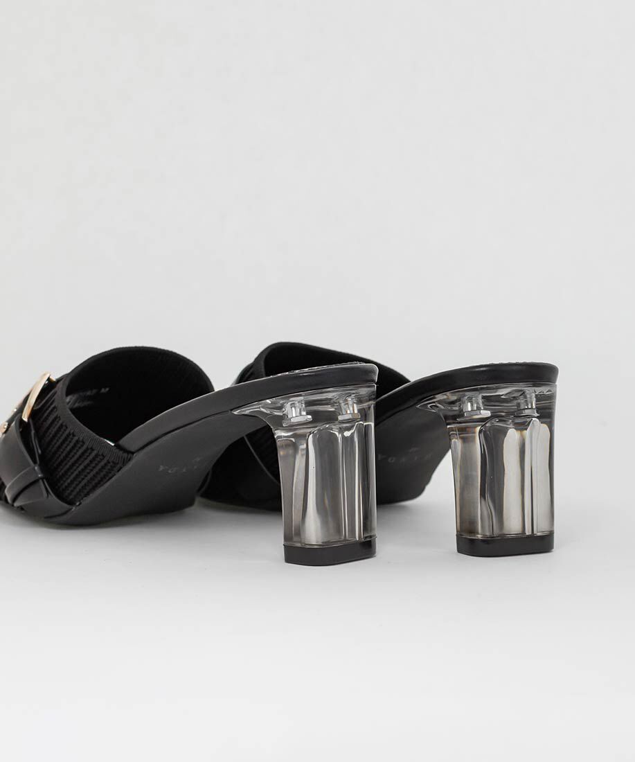  「【SUSTAINABLE】ベルトデザインニットミュールサンダル」|パンプス|