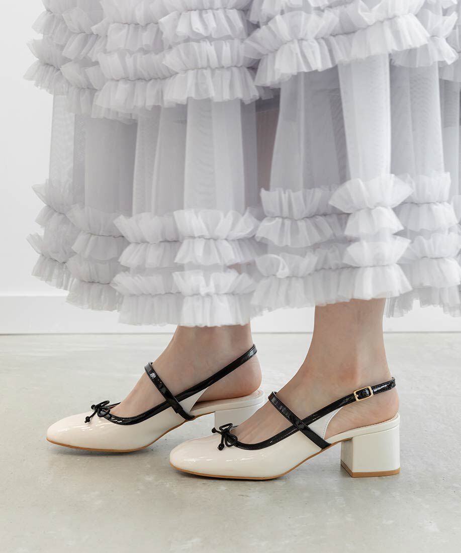  「エナメルバックストラップパンプス」|パンプス|