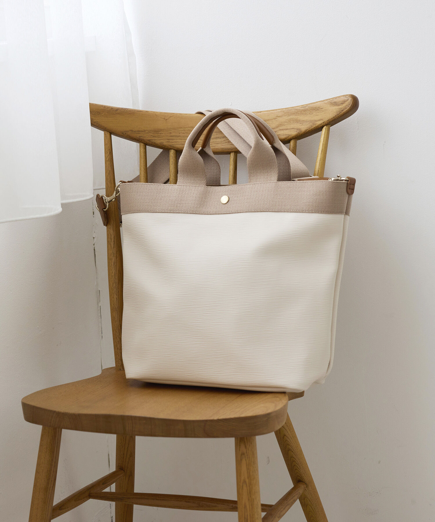 TOPKAPI BREATH「【Breath TOPKAPI】RIPPLE リプル ファスナー付 縦型 2way トートバッグ L」|トートバッグ|