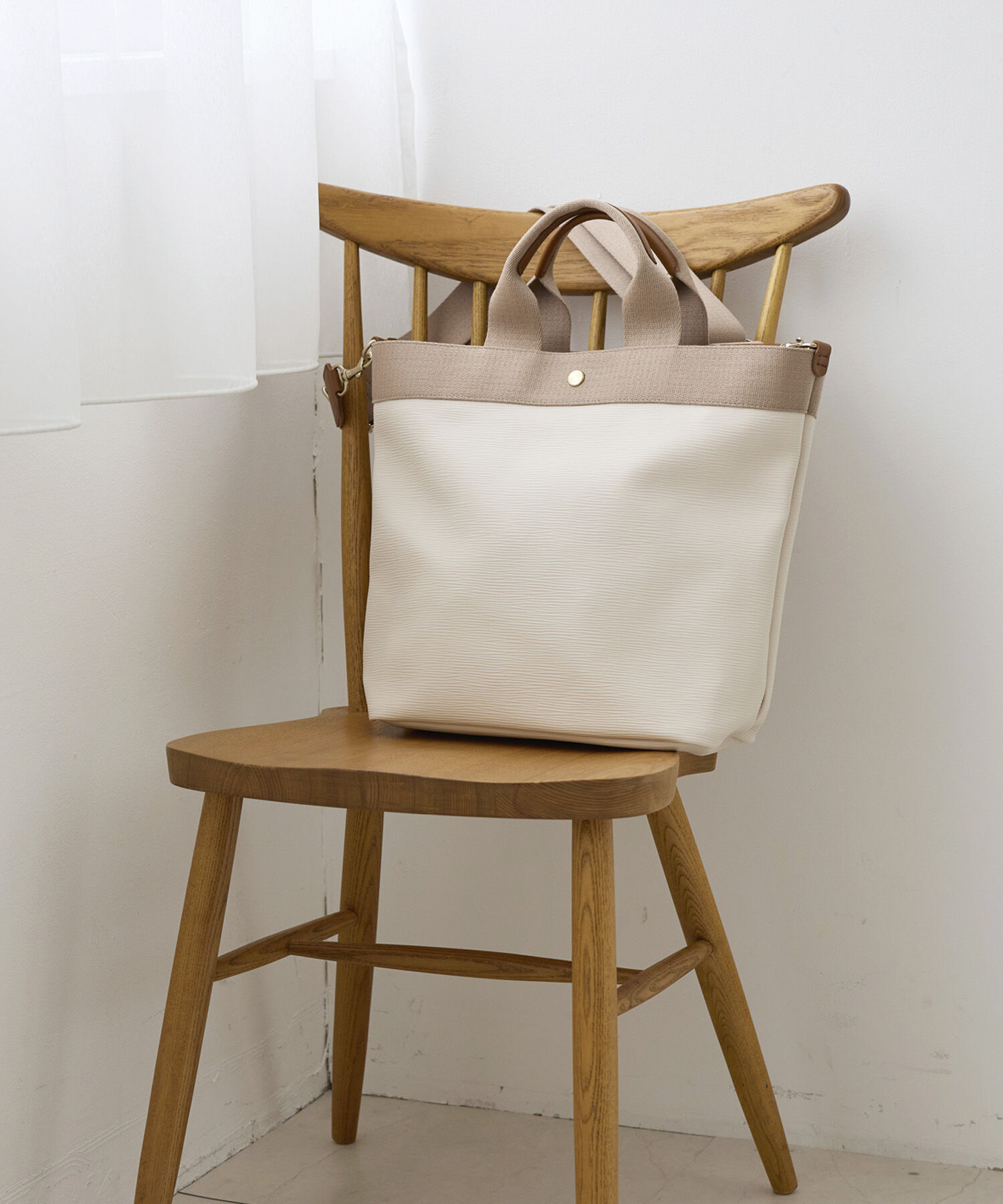 TOPKAPI BREATH「【Breath TOPKAPI】RIPPLE リプル ファスナー付 縦型 2way トートバッグ L」|トートバッグ|