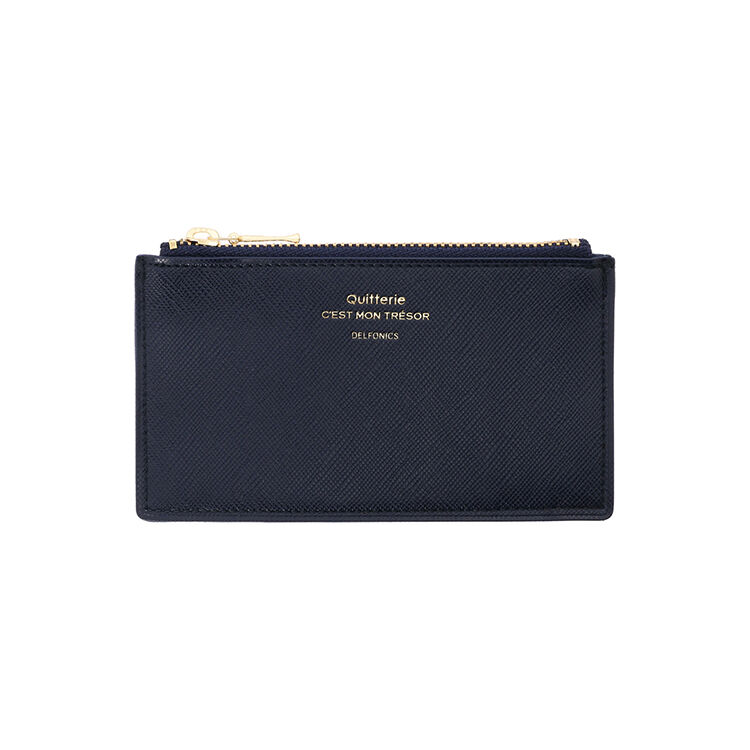 Quitterie「キトリ ジップカードケース」|財布|ダークブルー