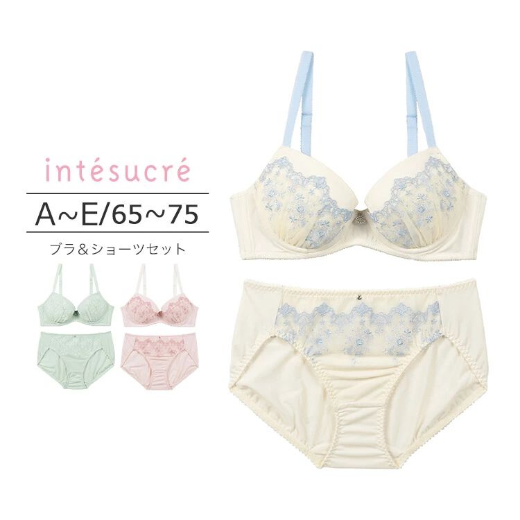 intesucre「アンテシュクレ 毎日フィットブラ 優しくふっくらタイプ ブラセット ABCDEカップ IBT345」|インナー|