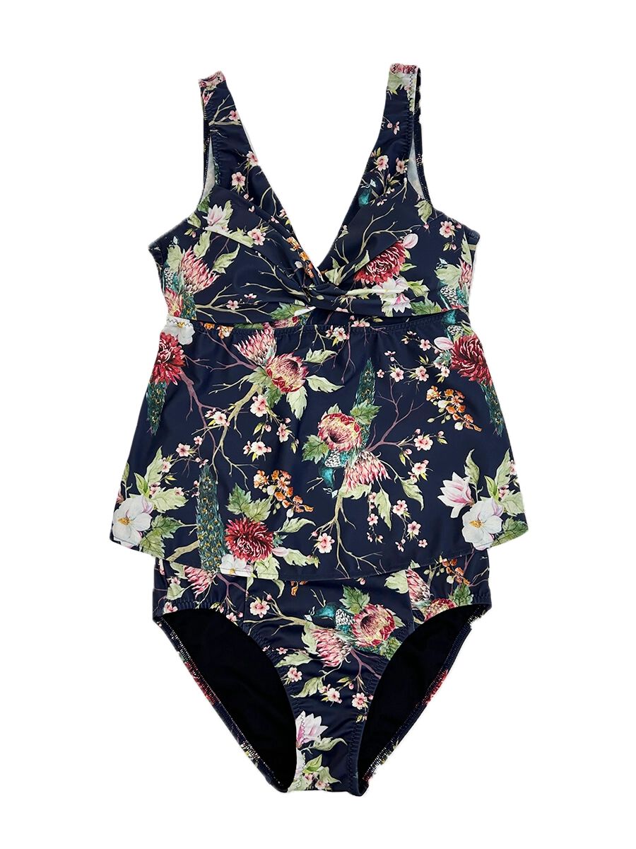 Riberce「【大人水着】ボタニカルVネックキャミソールビキニ」|ビキニ|