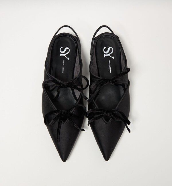 ODETTE E ODILE「＜SY＞ポインテッド リボン バックベルト フラット15&uarr;」|パンプス|