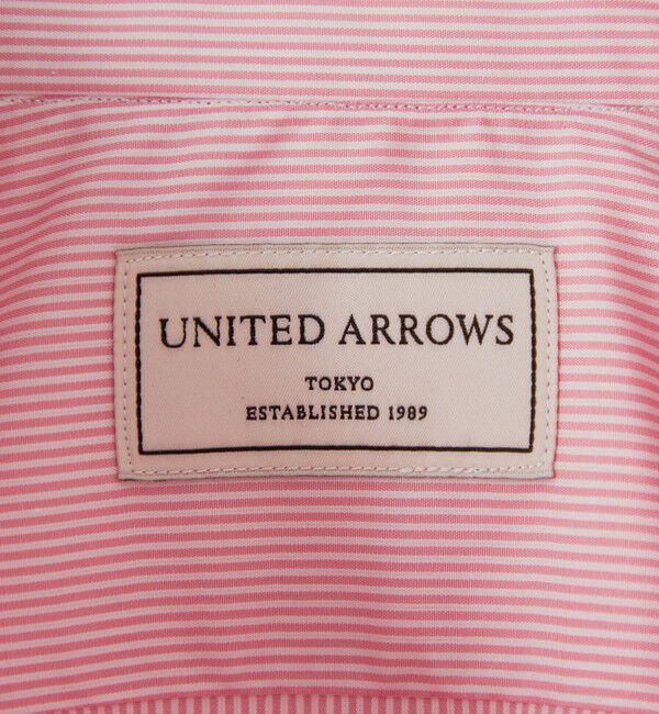 UNITED ARROWS「ALUMO/ピンク キャンディストライプ  ワイドカラーシャツ」|シャツ・ブラウス|
