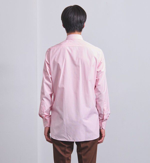 UNITED ARROWS「ALUMO/ピンク キャンディストライプ  ワイドカラーシャツ」|シャツ・ブラウス|
