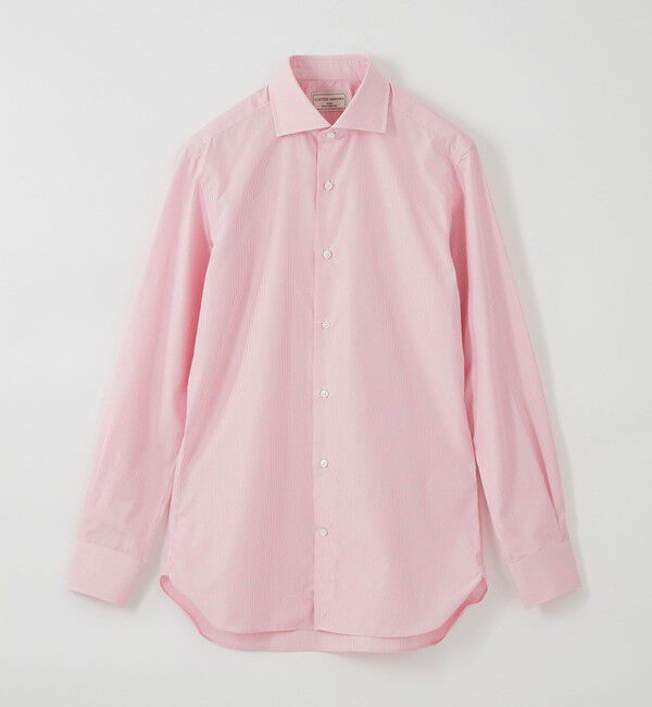 UNITED ARROWS「ALUMO/ピンク キャンディストライプ  ワイドカラーシャツ」|シャツ・ブラウス|
