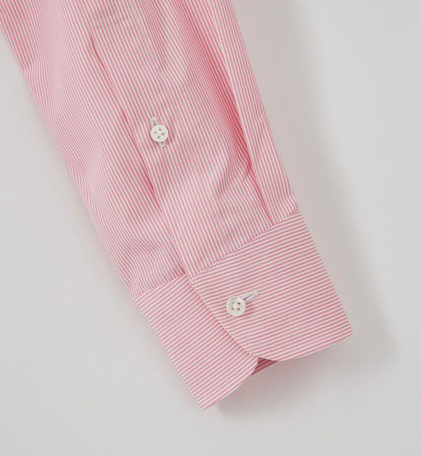 UNITED ARROWS「ALUMO/ピンク キャンディストライプ  ワイドカラーシャツ」|シャツ・ブラウス|