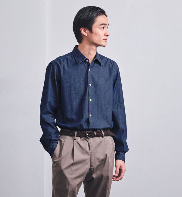UNITED ARROWS「オーガニックコットン セミワイド ツイルデニムシャツ」|シャツ・ブラウス|