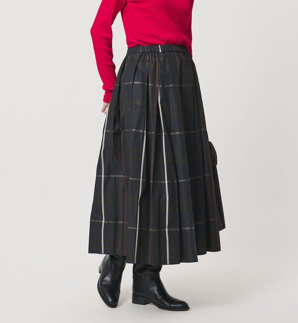 チェック タフタ プリーツスカート（UNITED ARROWS）｜ルミネの