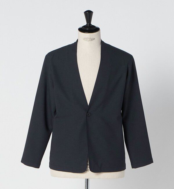 UNITED ARROWS green label relaxing「A+ ウールライク 1B ノーカラージャケット -ウォッシャブル・ストレッチ-」|ノーカラージャケット|