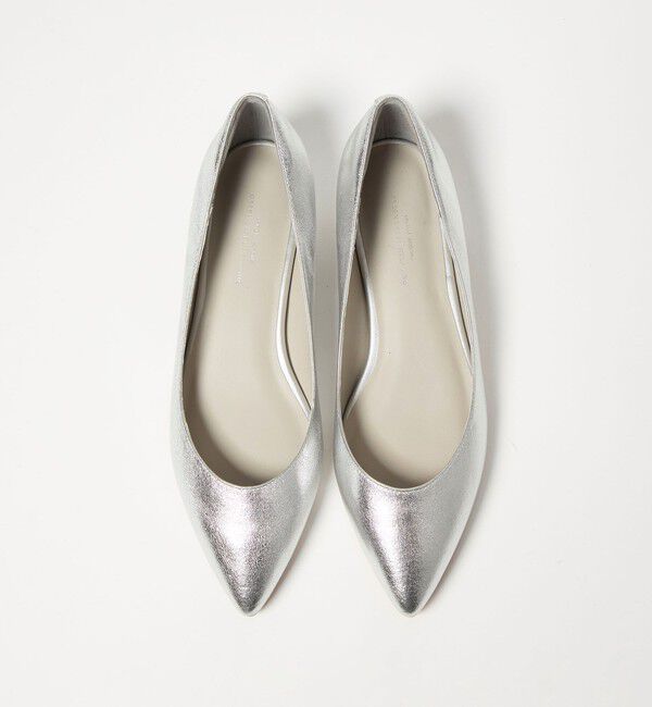 UNITED ARROWS green label relaxing「ポインテッド メタルライン フラットパンプス 撥水」|パンプス|SILVER
