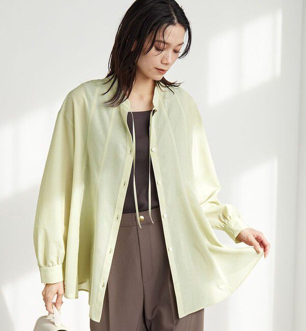 UNITED ARROWS green label relaxing「［size SHORTあり］ミルフィーユ フレア ブラウス」|シャツ・ブラウス|LIME
