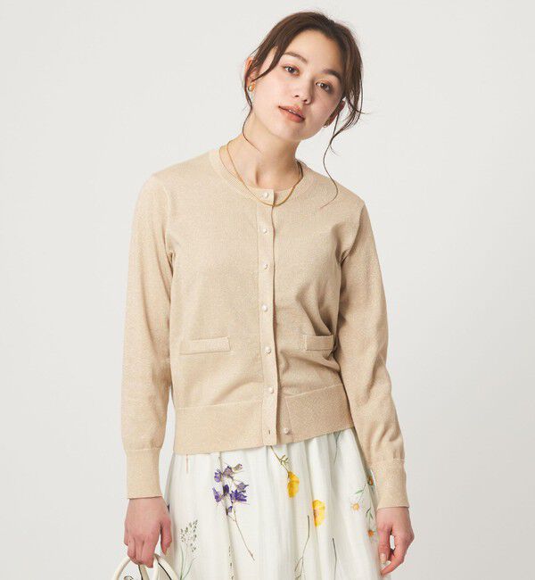 UNITED ARROWS green label relaxing「ラメ クルーネック ニット カーディガン」|カーディガン|