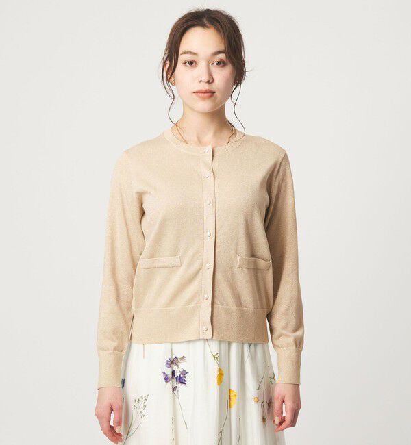 UNITED ARROWS green label relaxing「ラメ クルーネック ニット カーディガン」|カーディガン|