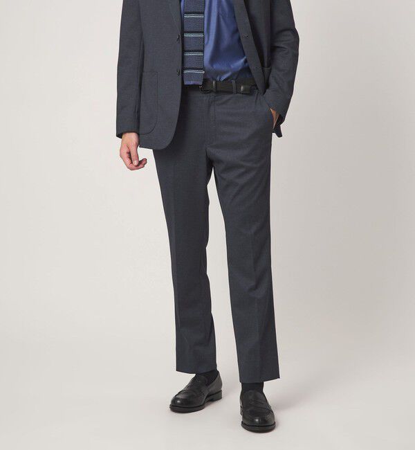 UNITED ARROWS green label relaxing「A+ プリントジャージ スタンダード セットアップ パンツ スラックス -ウォッシャブル・ストレッチ-」|スラックス|NAVY