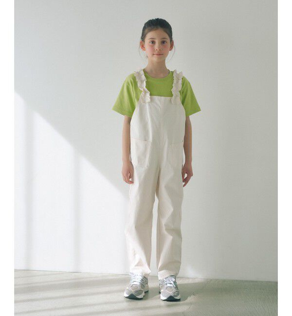 UNITED ARROWS green label relaxing「ツイル フリル サロペット / キッズ  140cm-160cm」|ワンピース|OFF WHITE