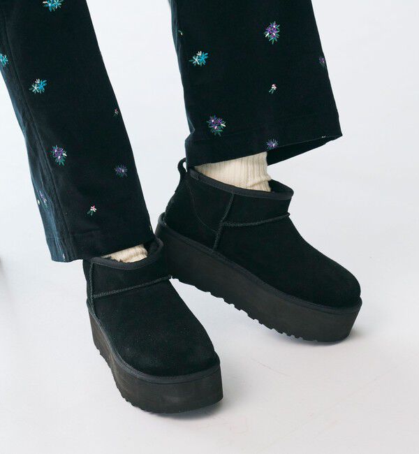 BEAUTY&YOUTH UNITED ARROWS「＜UGG＞クラシック ウルトラミニプラットフォーム ブーツ」|ショートブーツ|BLACK