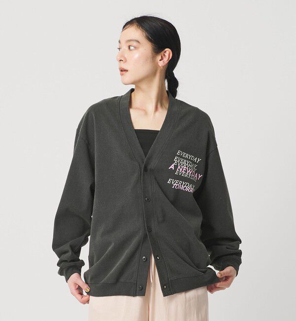 BEAUTY&YOUTH UNITED ARROWS「【別注】＜HEAR MY NAME＞ロゴ スウェットカーディガン ブラック」|カーディガン|BLACK