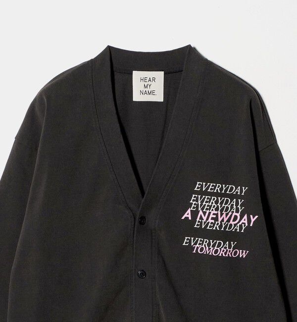 BEAUTY&YOUTH UNITED ARROWS「【別注】＜HEAR MY NAME＞ロゴ スウェットカーディガン ブラック」|カーディガン|