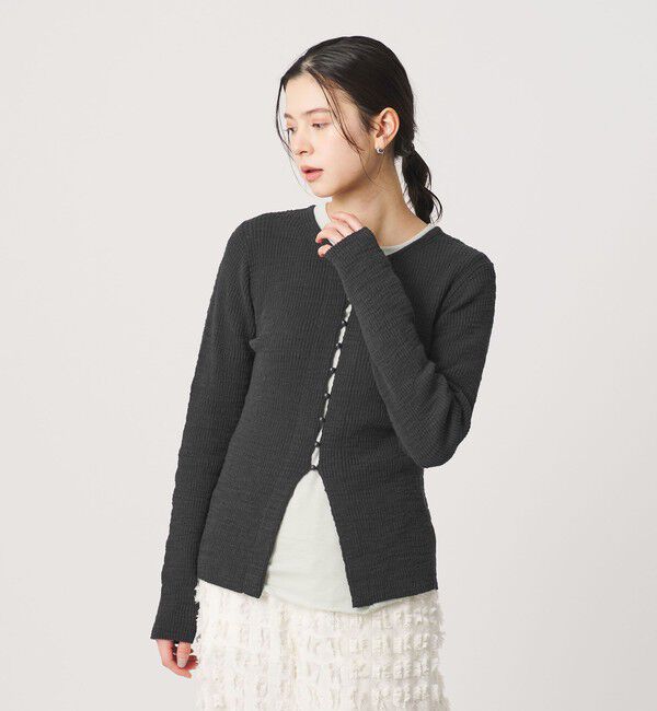 BEAUTY&YOUTH UNITED ARROWS「コットンナイロンスラブ フロントボタン カーディガン」|カーディガン|