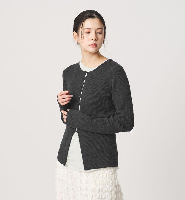 BEAUTY&YOUTH UNITED ARROWS「コットンナイロンスラブ フロントボタン カーディガン」|カーディガン|