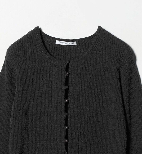 BEAUTY&YOUTH UNITED ARROWS「コットンナイロンスラブ フロントボタン カーディガン」|カーディガン|