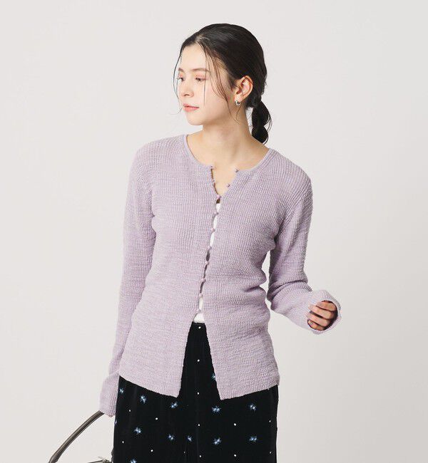 BEAUTY&YOUTH UNITED ARROWS「コットンナイロンスラブ フロントボタン カーディガン」|カーディガン|