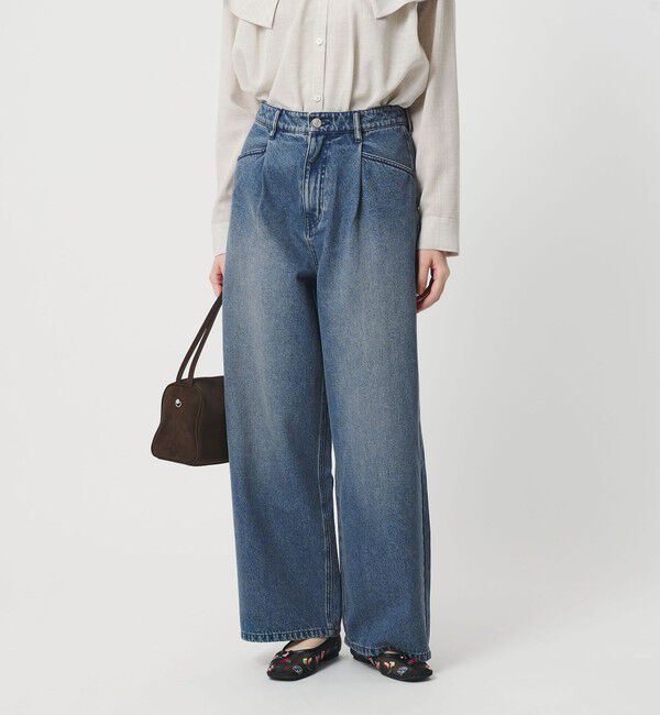 BEAUTY&YOUTH UNITED ARROWS「【WEB限定】タックワイド デニムパンツ」|デニム|