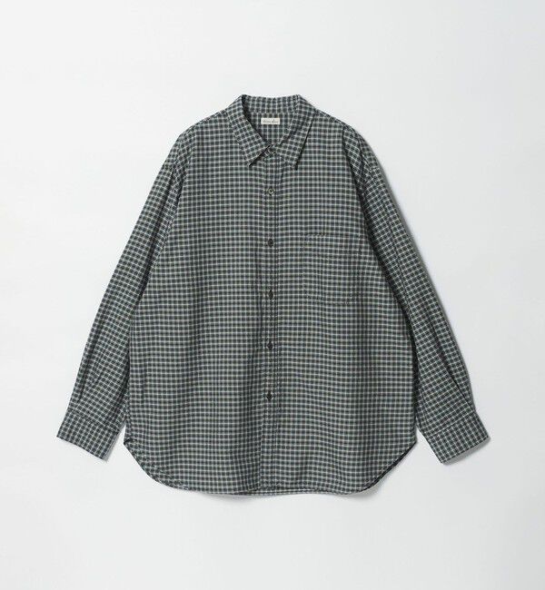 STEVEN ALAN「＜Steven Alan＞ ドレープ オックス チェック レギュラーカラー シャツ LOOSE」|シャツ・ブラウス|BLACK
