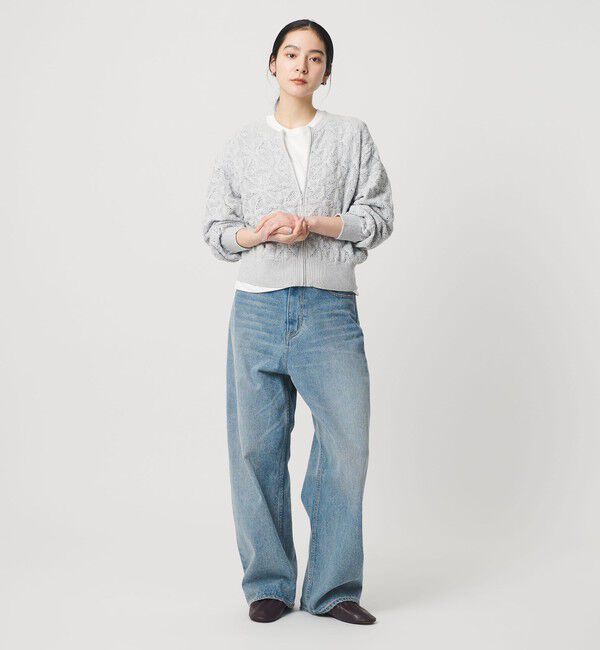 BEAUTY&YOUTH UNITED ARROWS「【WEB限定 Wardrobe DAILY MINIMAL】レース ジップカーディガン ウォッシャブル」|カーディガン|