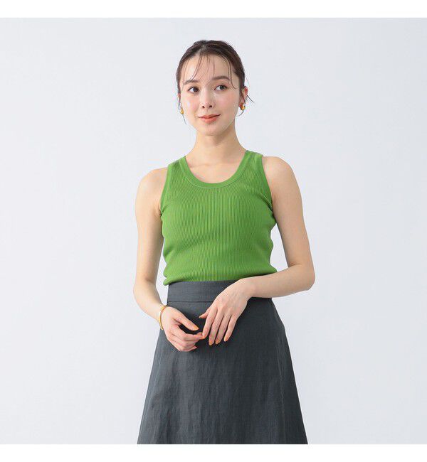 Demi-Luxe BEAMS 「AURALEE / GIZA HIGH GAUGE RIB KNIT TANK」|ニット・セーター|GREEN