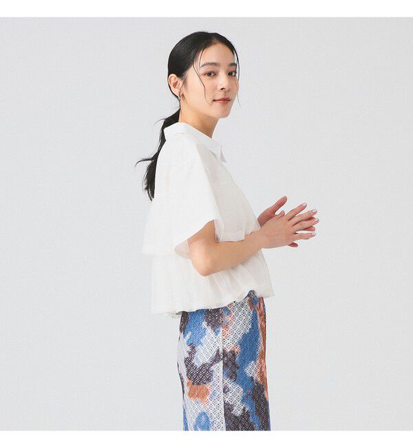 Ray BEAMS 「シアー ティアード クロップド シャツ」|シャツ・ブラウス|