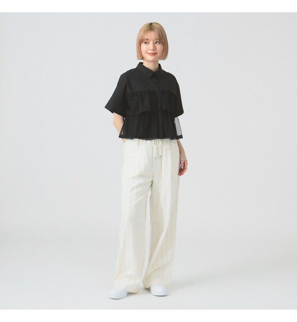 Ray BEAMS 「シアー ティアード クロップド シャツ」|シャツ・ブラウス|