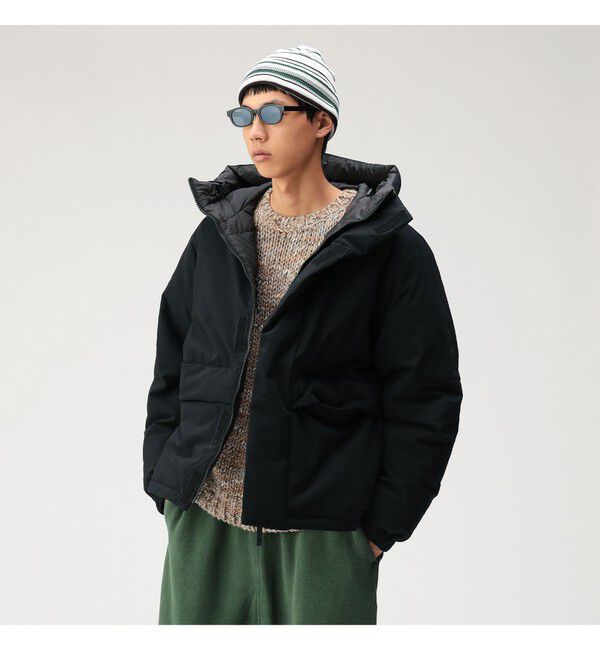 BEAMS「ワイドフィット Dermizax (TM) リバーシブル ダウンジャケット」|ブルゾン・スタジャン|BLACK